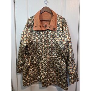 Fashion Art In The House Faith Designs Reversible Satin Like Jacket Cheetah 2X